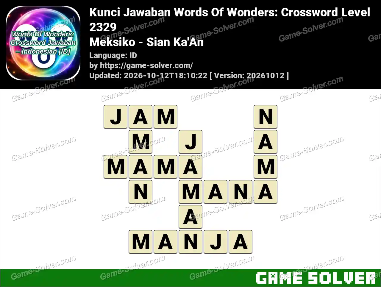 Kunci Jawaban Words Of Wonders: Crossword Level 2329 – Meksiko – Sian Ka’An